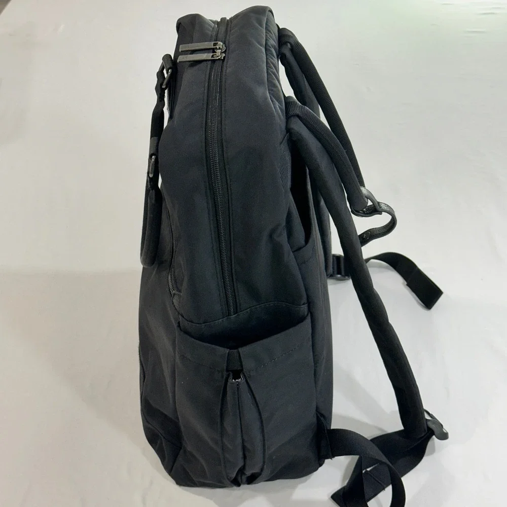 Open Story Commuter Backpack Black Nylon Laptop Bag Travel Work School Unisex